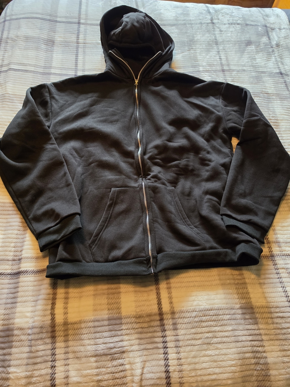 Men's Black Full-Zip Hoodie Sweatershirt